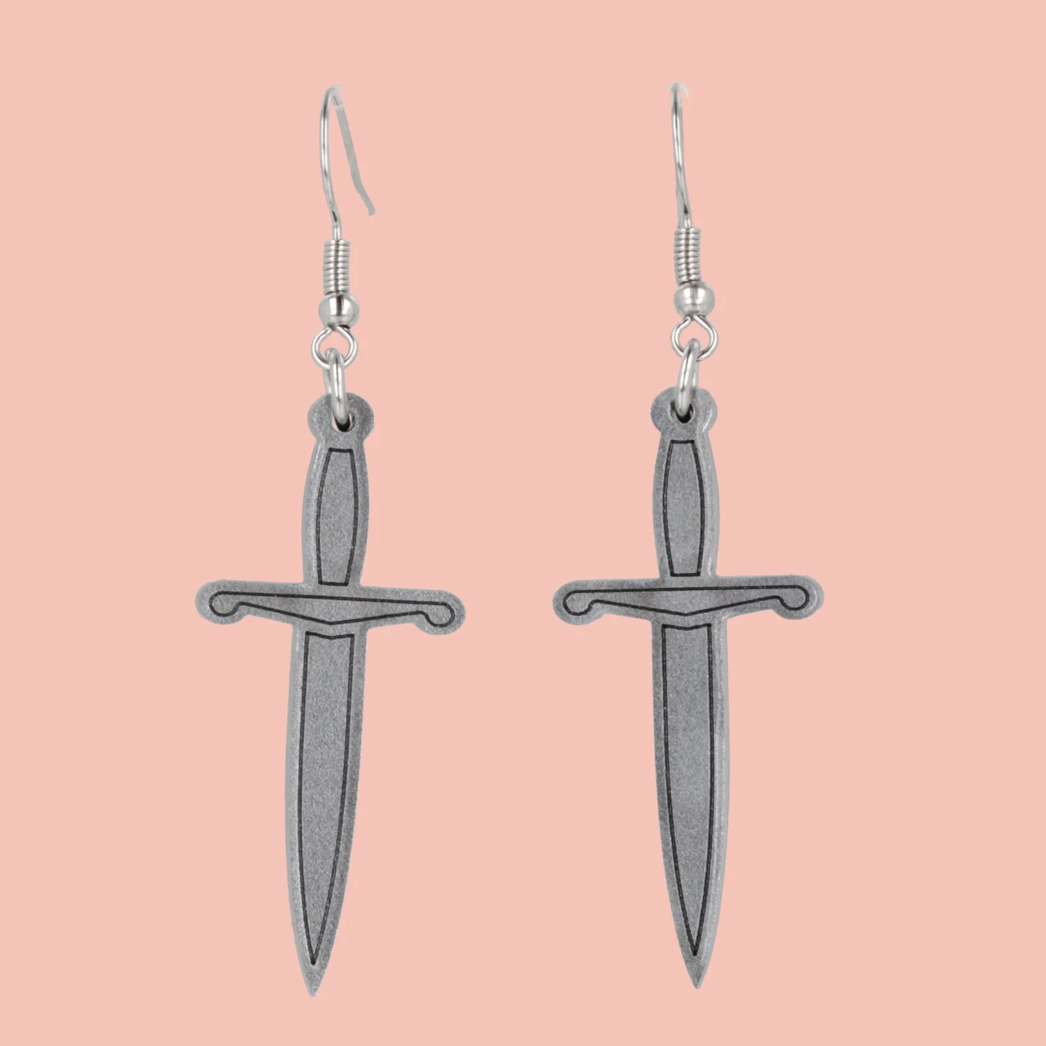 Silver Dagger Earrings - Image 2