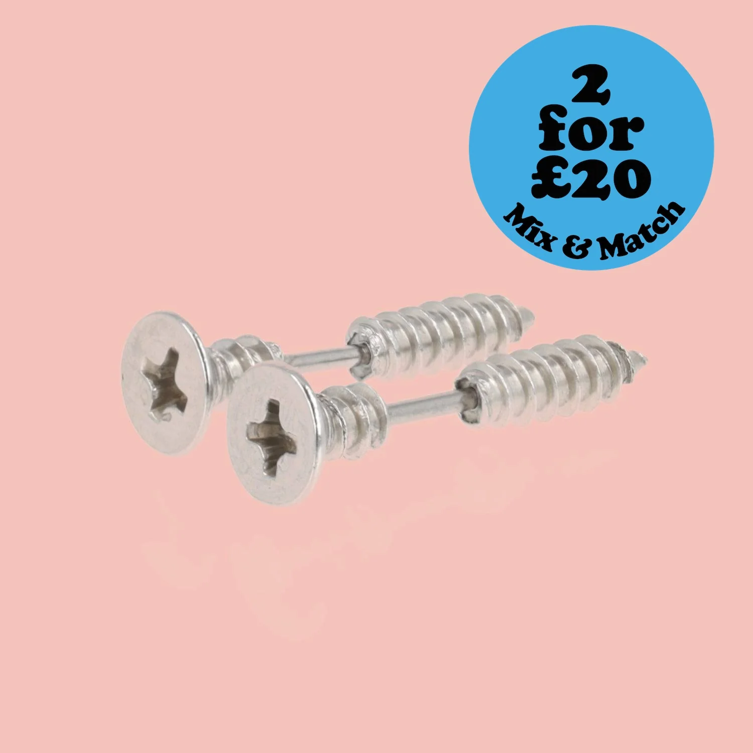 Silver Screw Earrings