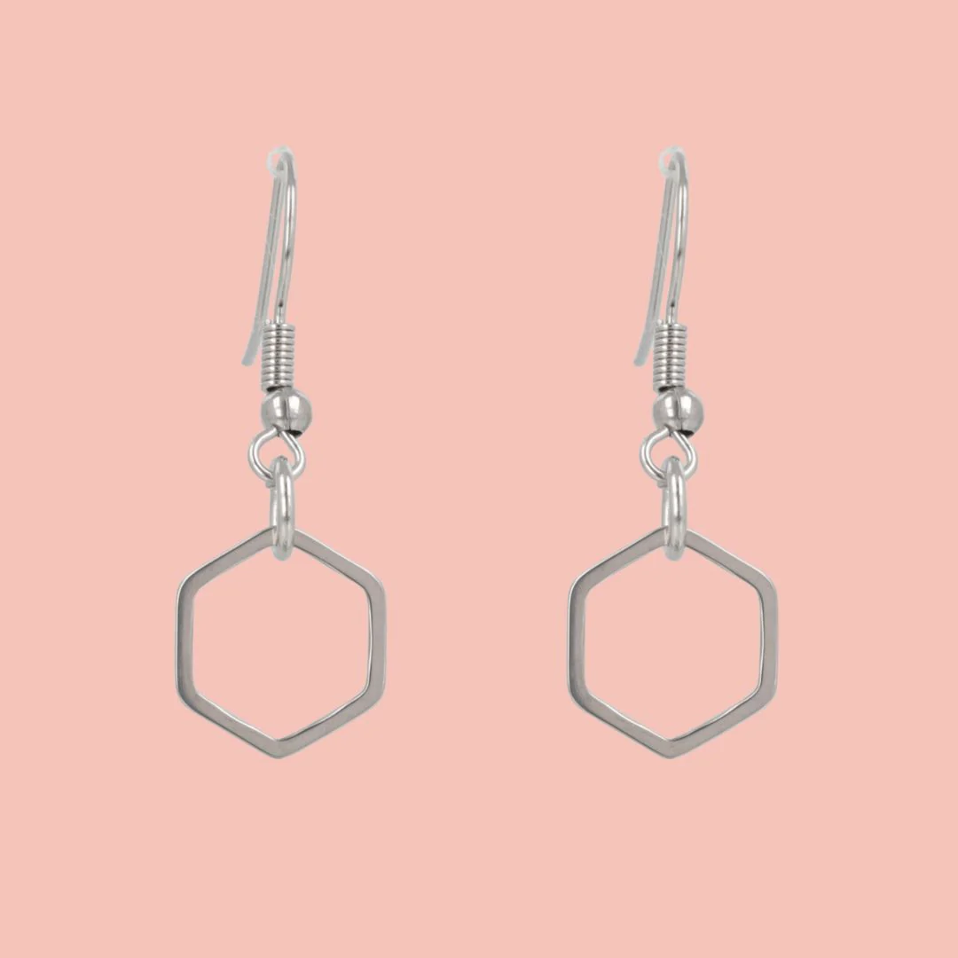 Small Hexagon Earrings