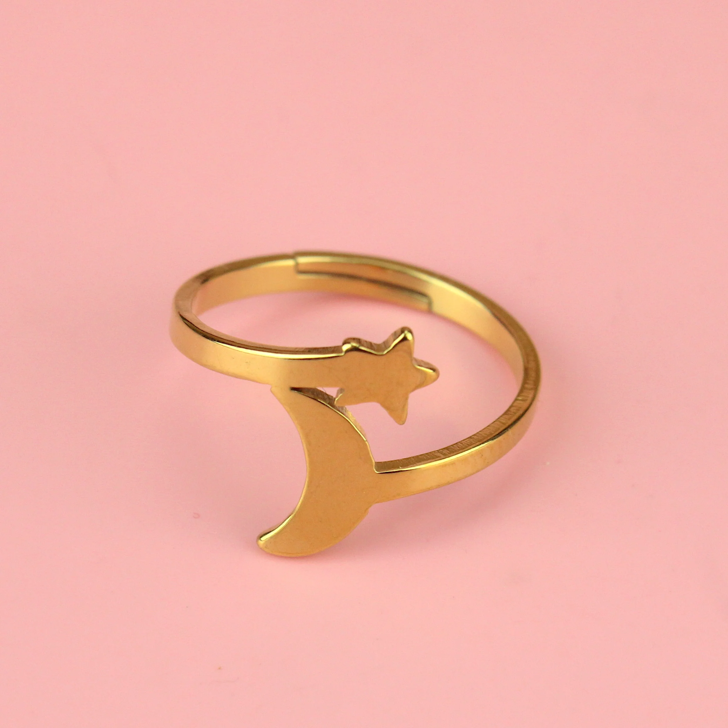 Star and Moon Ring (Gold Plated)