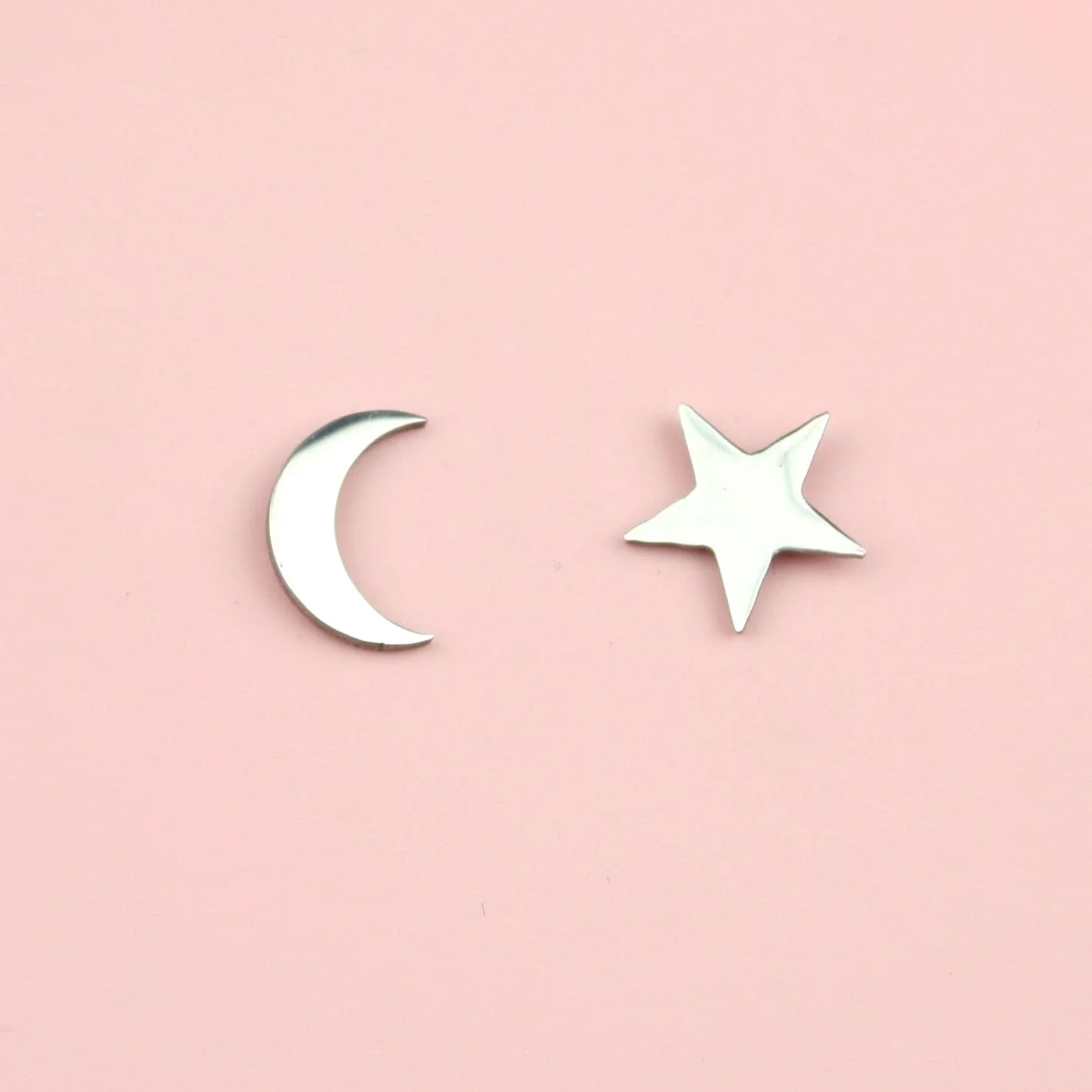 Star & Crescent Moon Stud Earrings - Image 2