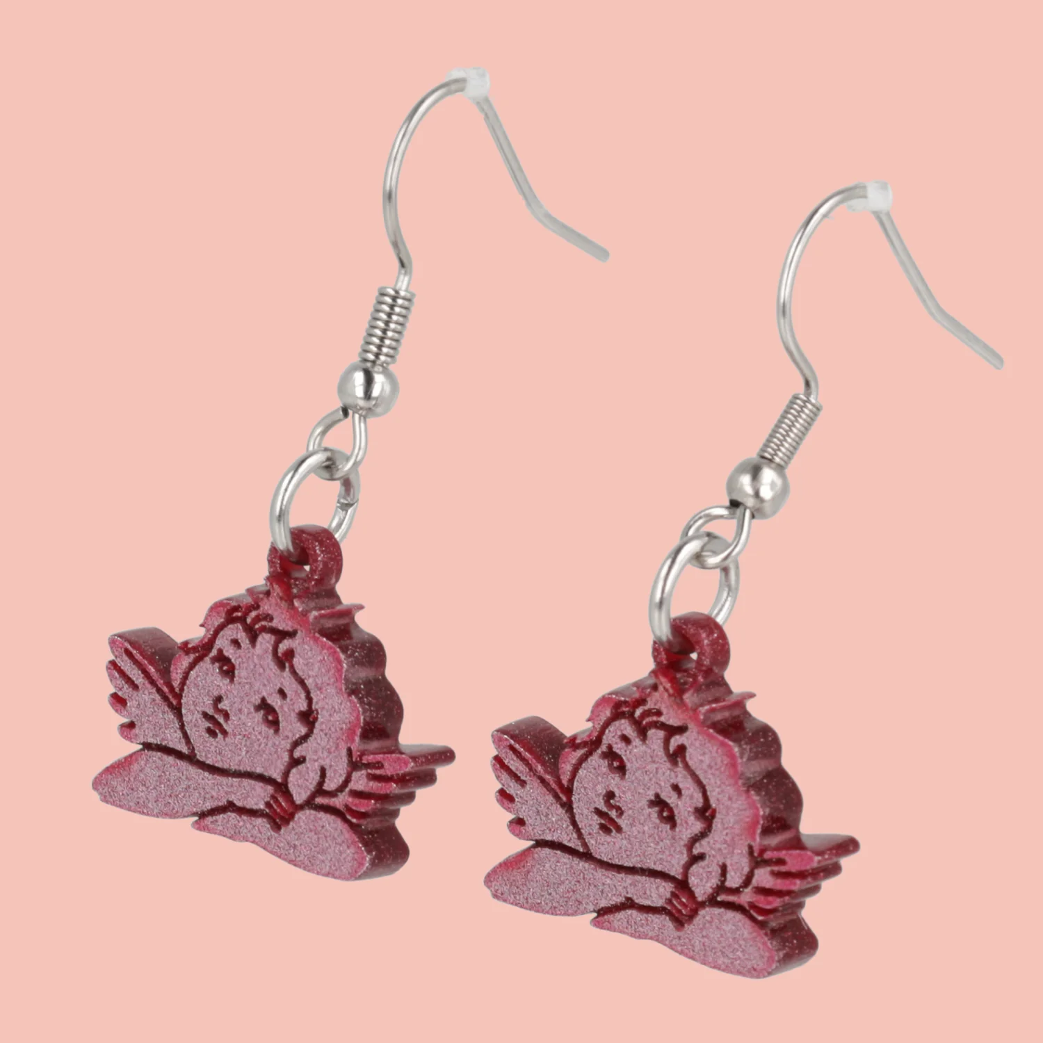 Stupid Cupid Earrings - Pink - Image 4