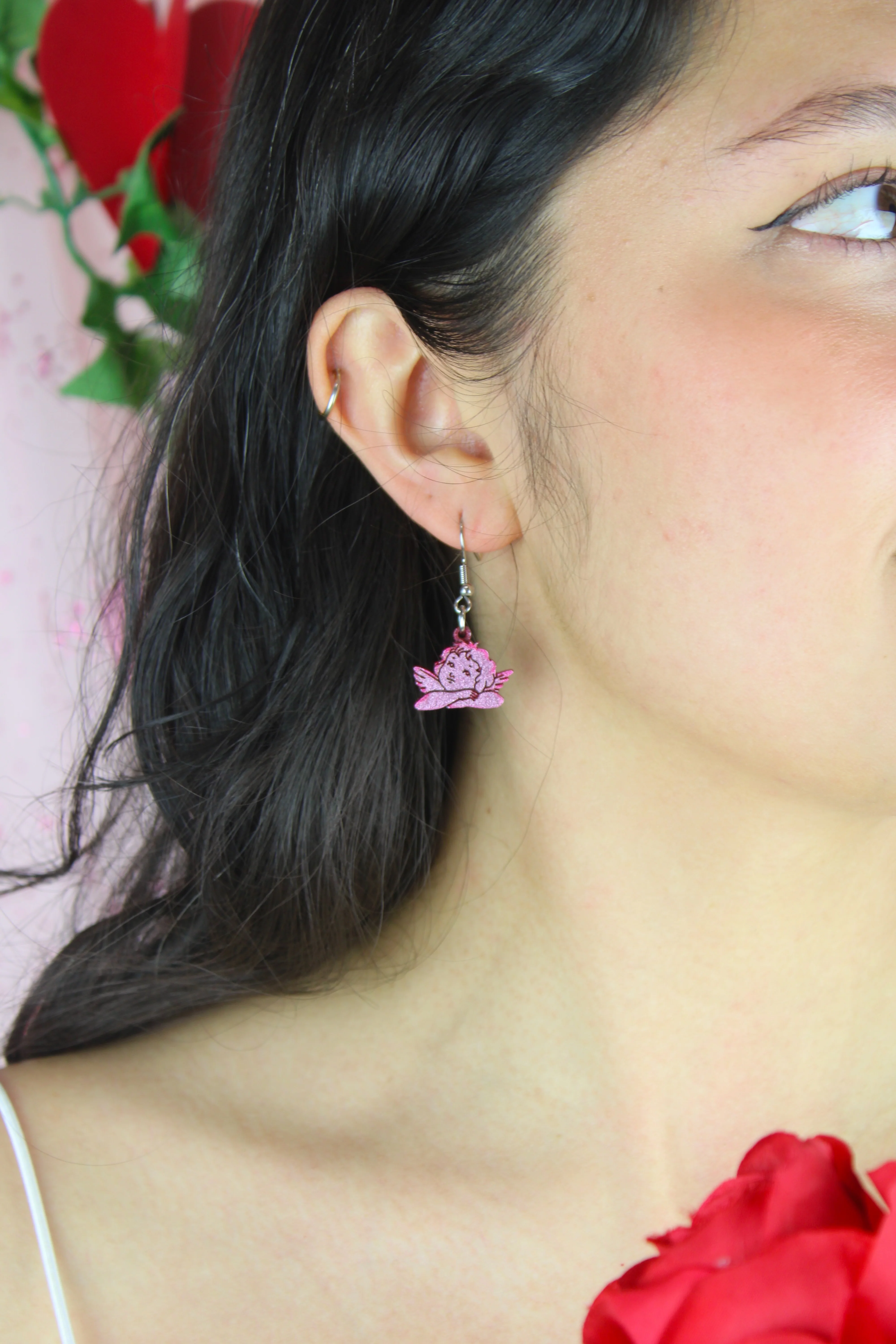 Stupid Cupid Earrings - Pink - Image 8