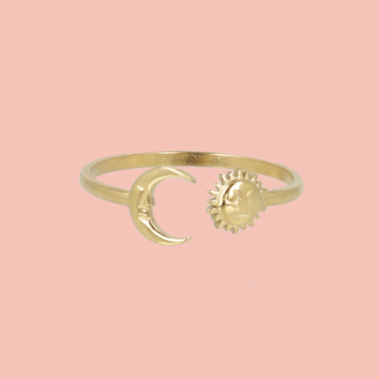 Sun & Moon Ring (Gold Plated)