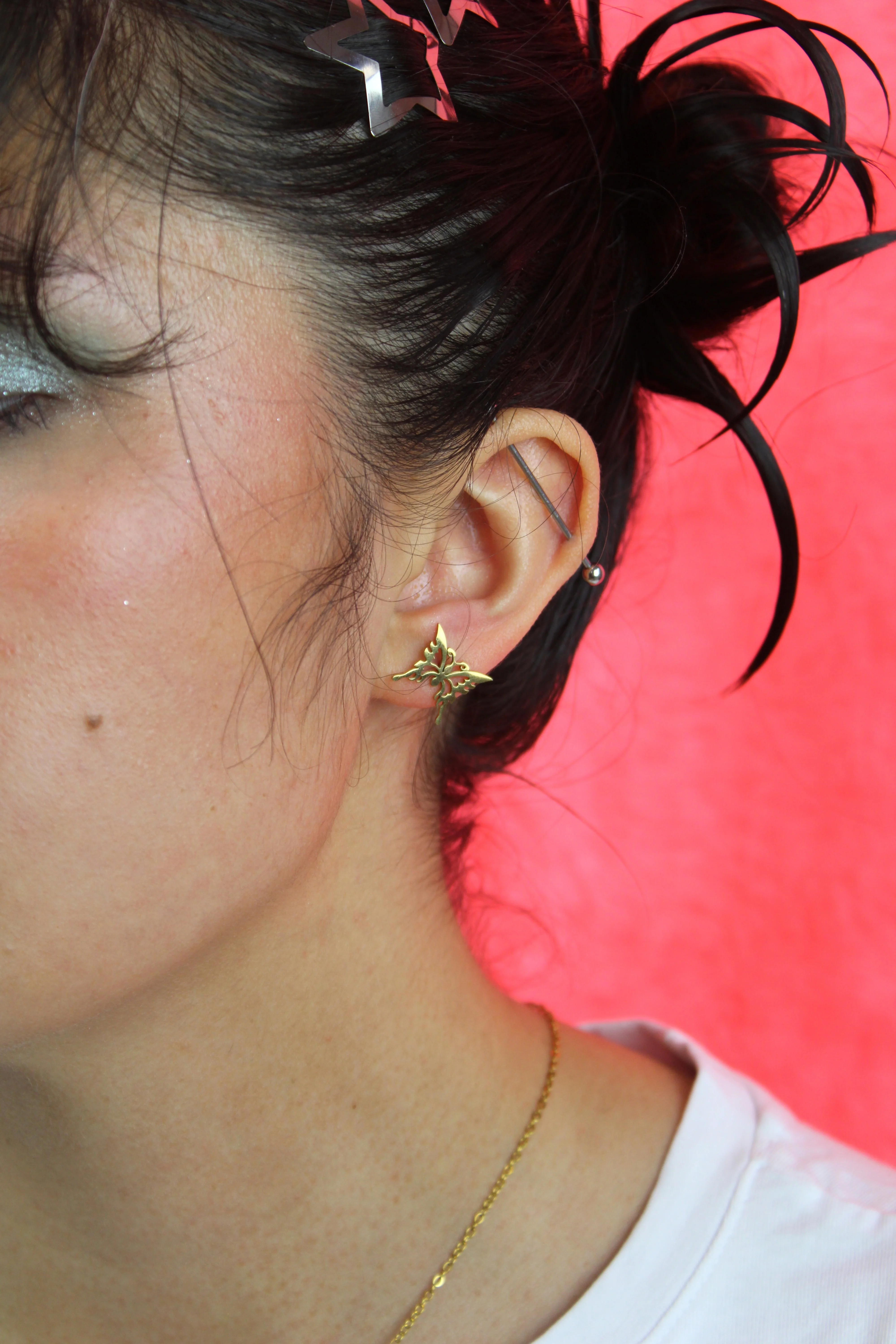 Ethereal Butterfly Stud Earrings (Gold Plated) - Image 2