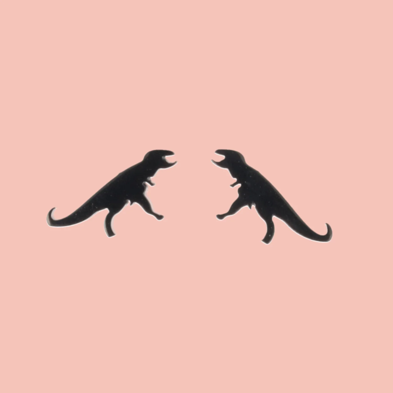 T-Rex Stud Earrings (Black) - Image 2