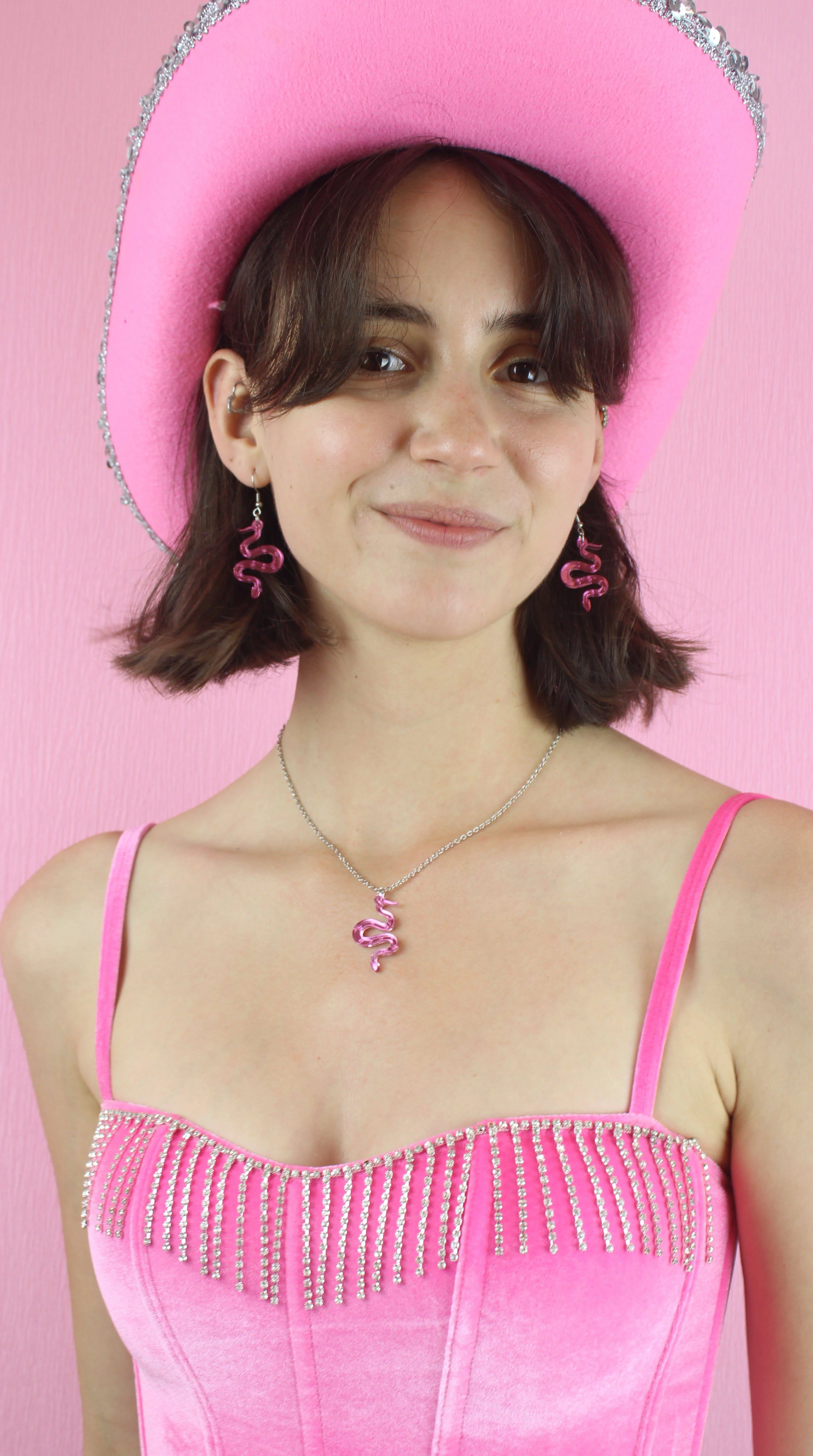 There's a Snake in My Boot Pink Earrings - Image 6