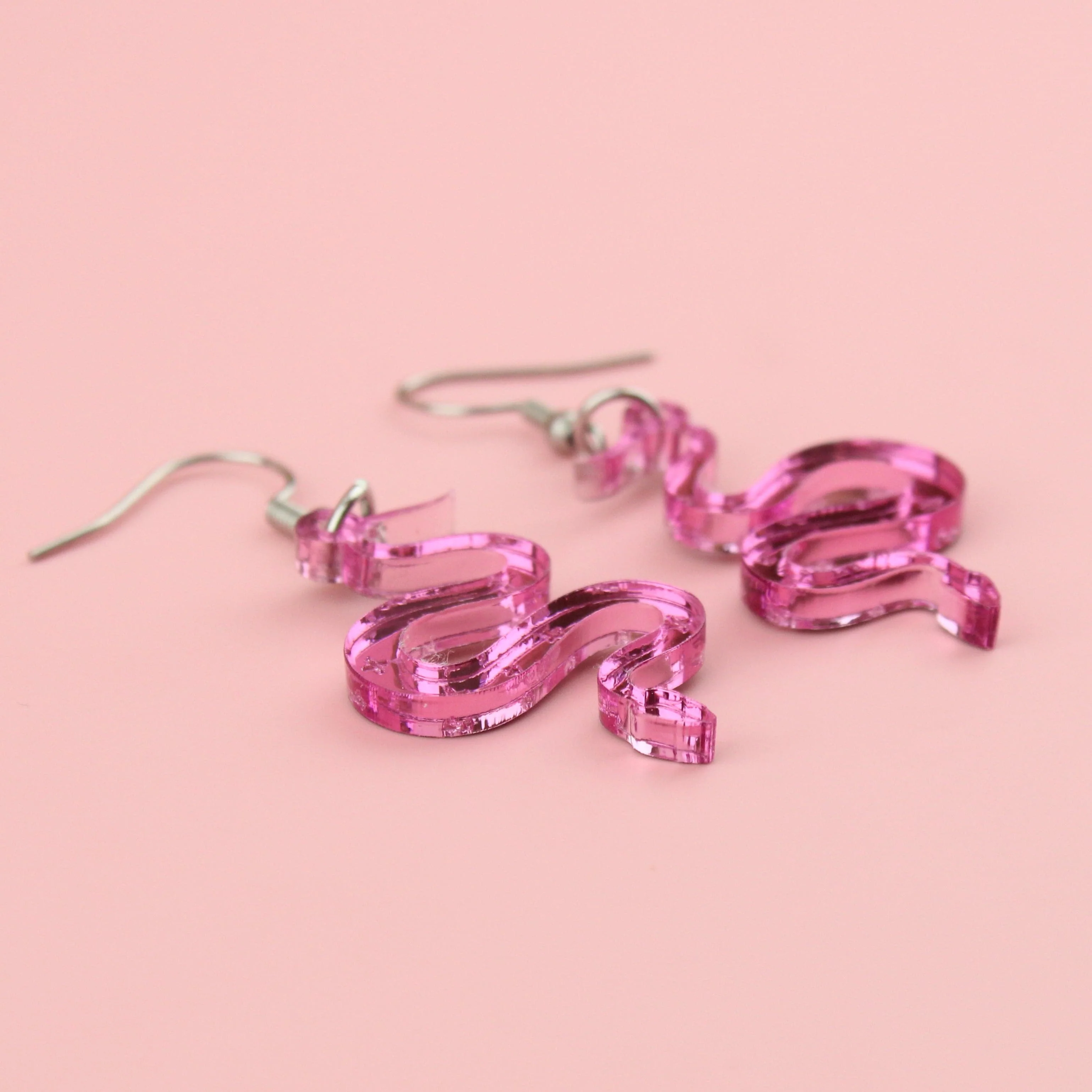 There's a Snake in My Boot Pink Earrings - Image 7
