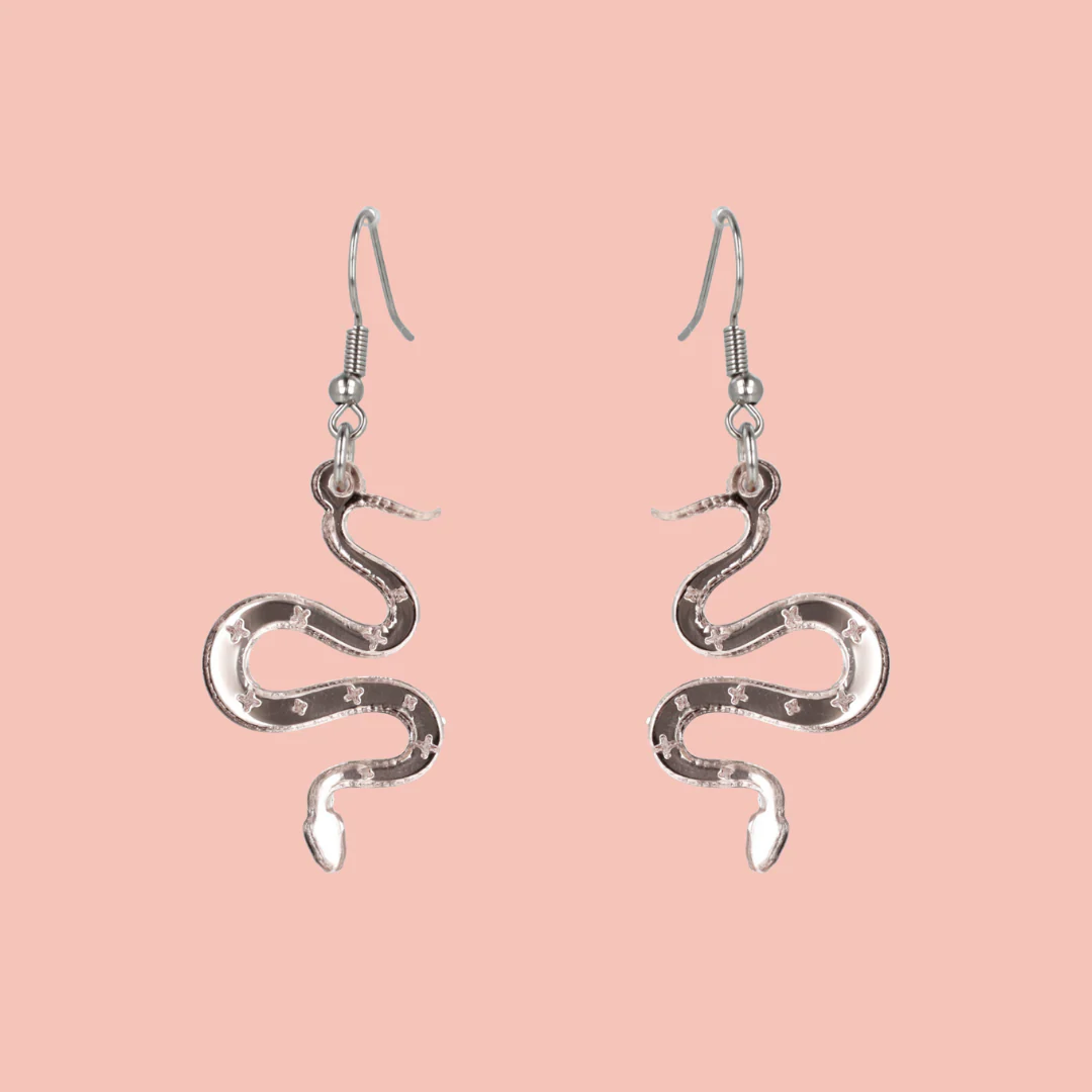 There's a Snake in My Boot Rose Gold Earrings - Image 2
