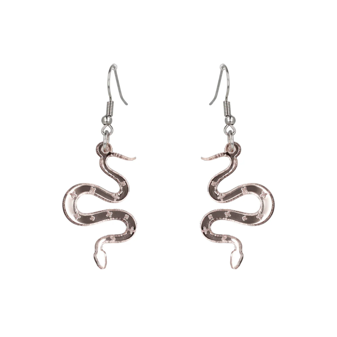 There's a Snake in My Boot Rose Gold Earrings - Image 5