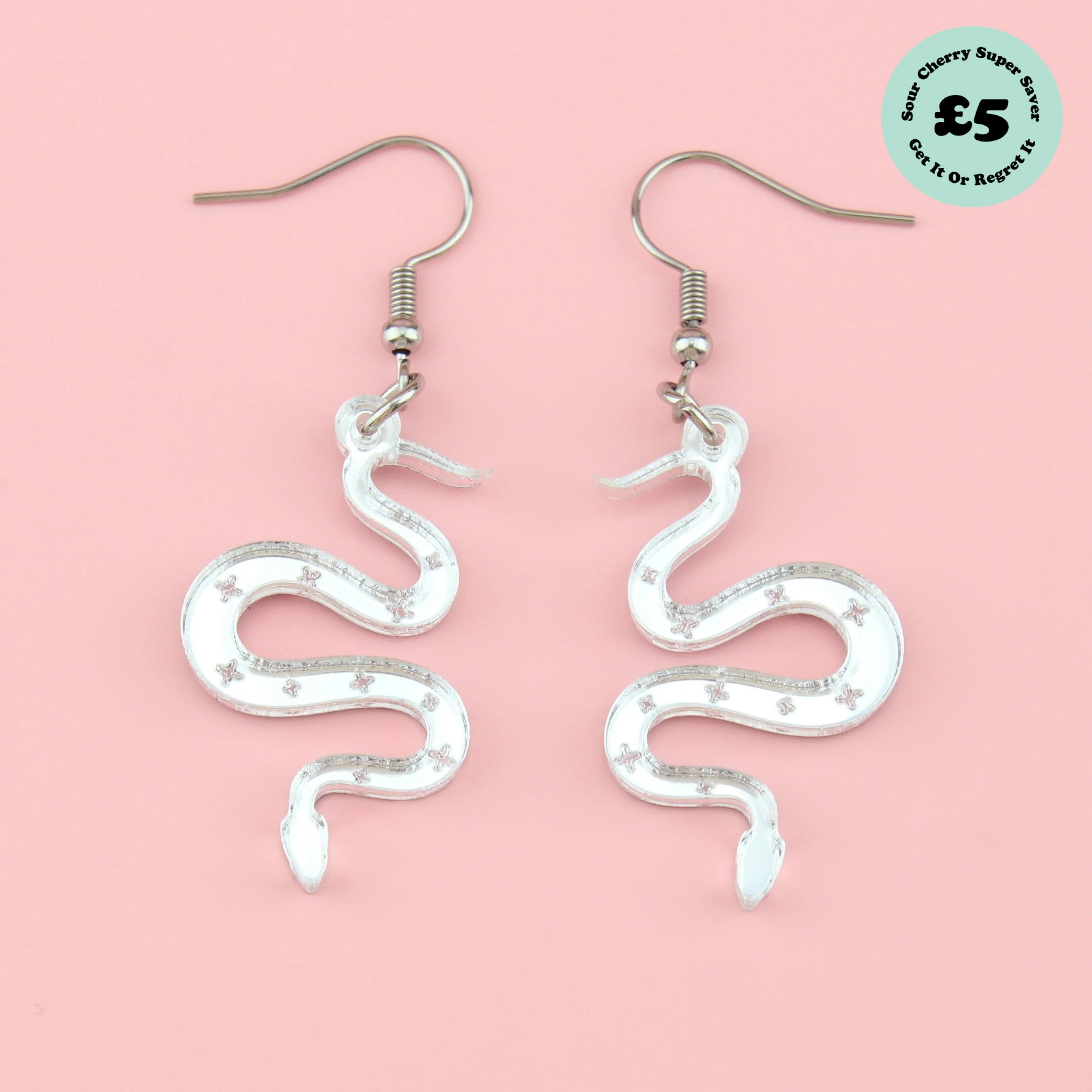 There's a Snake in My Boot Silver Earrings