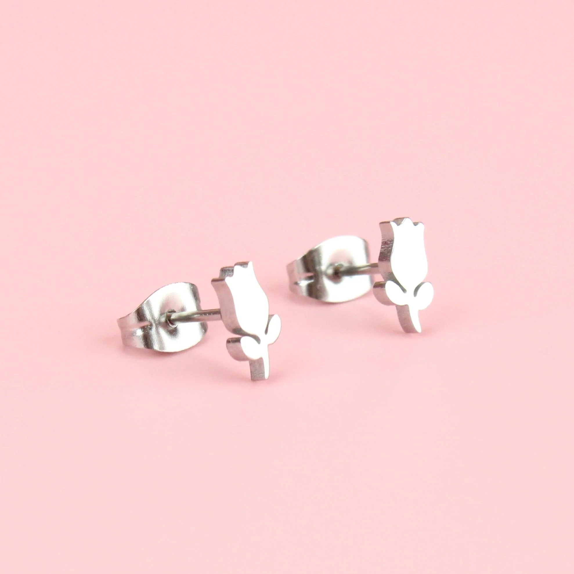Tiny Tulip Stud Earrings