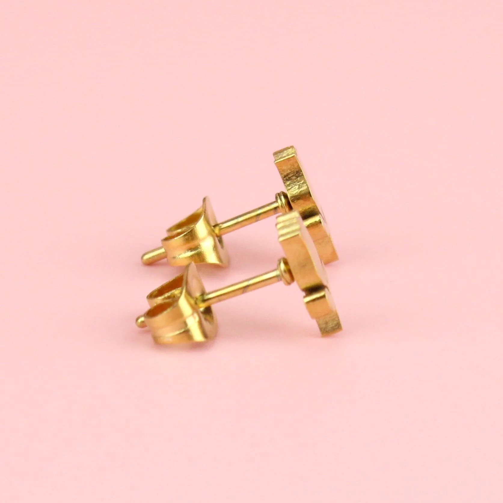 Tiny Tulip Stud Earrings (Gold Plated) - Image 3