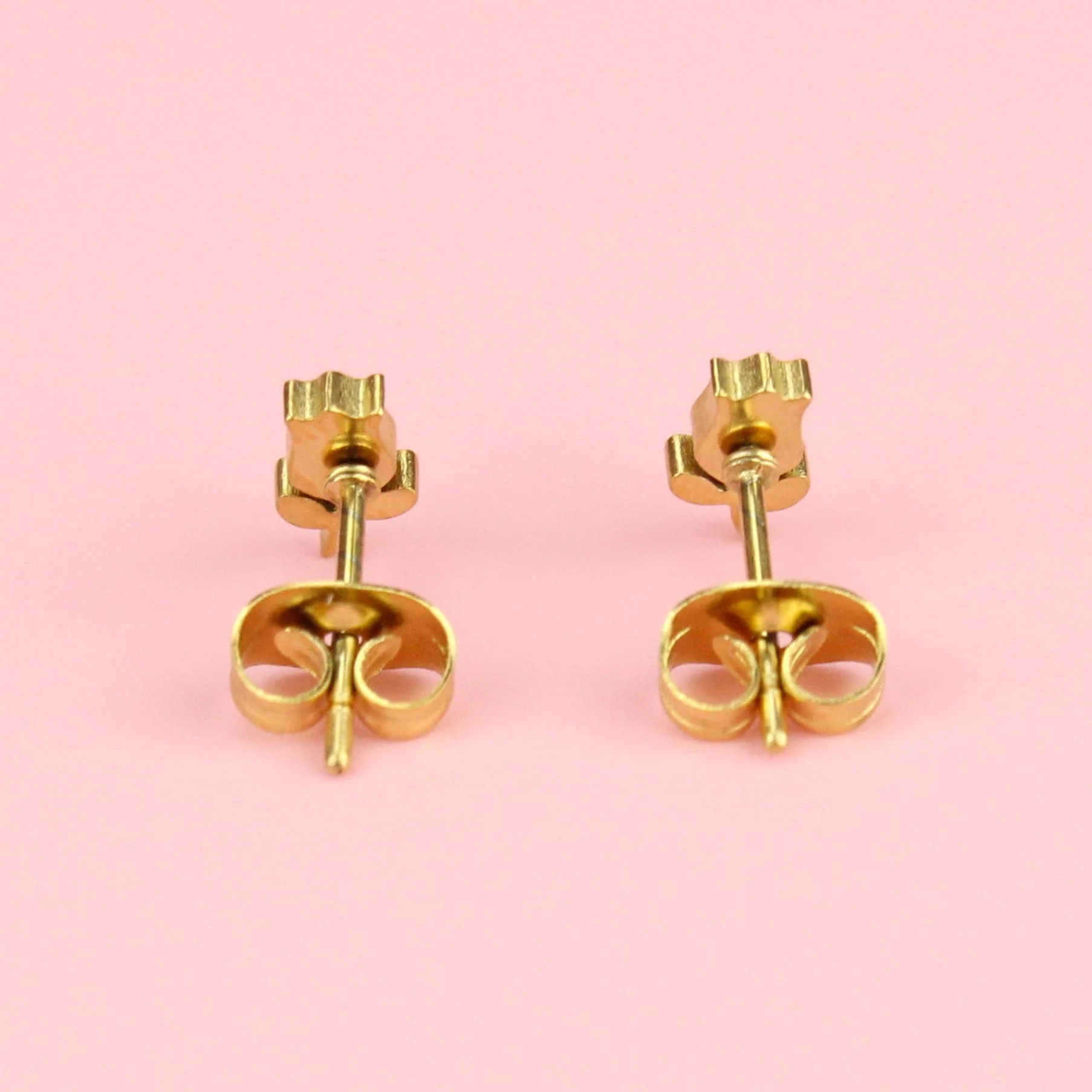 Tiny Tulip Stud Earrings (Gold Plated) - Image 4
