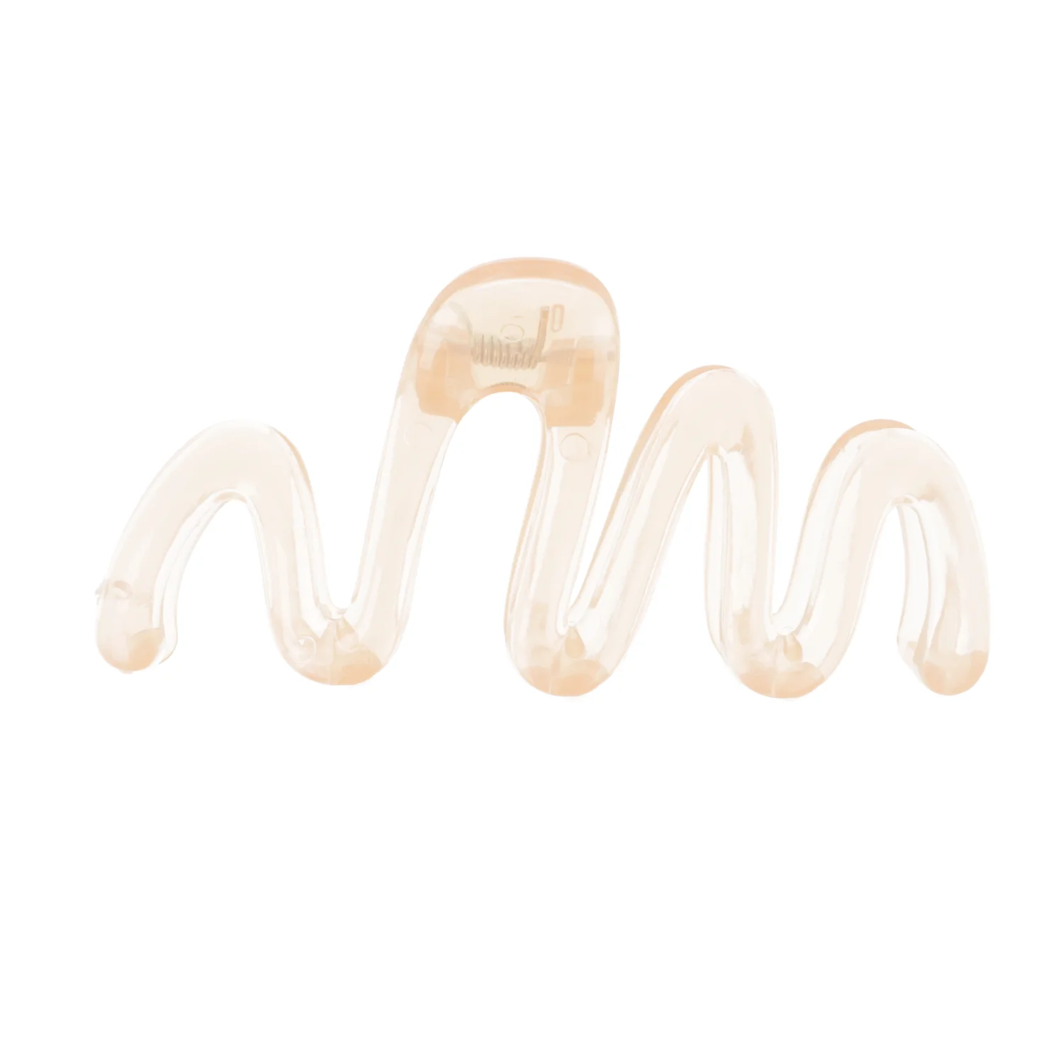 Transparent Peach Wavy Claw Clip - Image 3