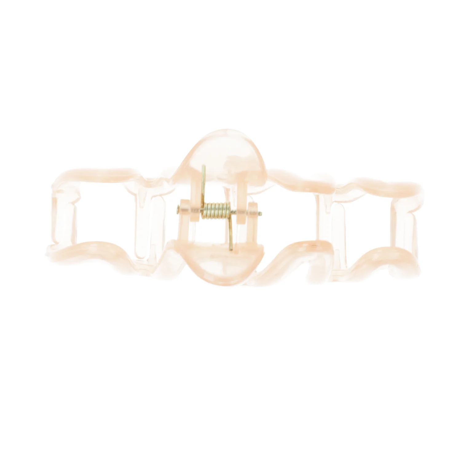 Transparent Peach Wavy Claw Clip - Image 4