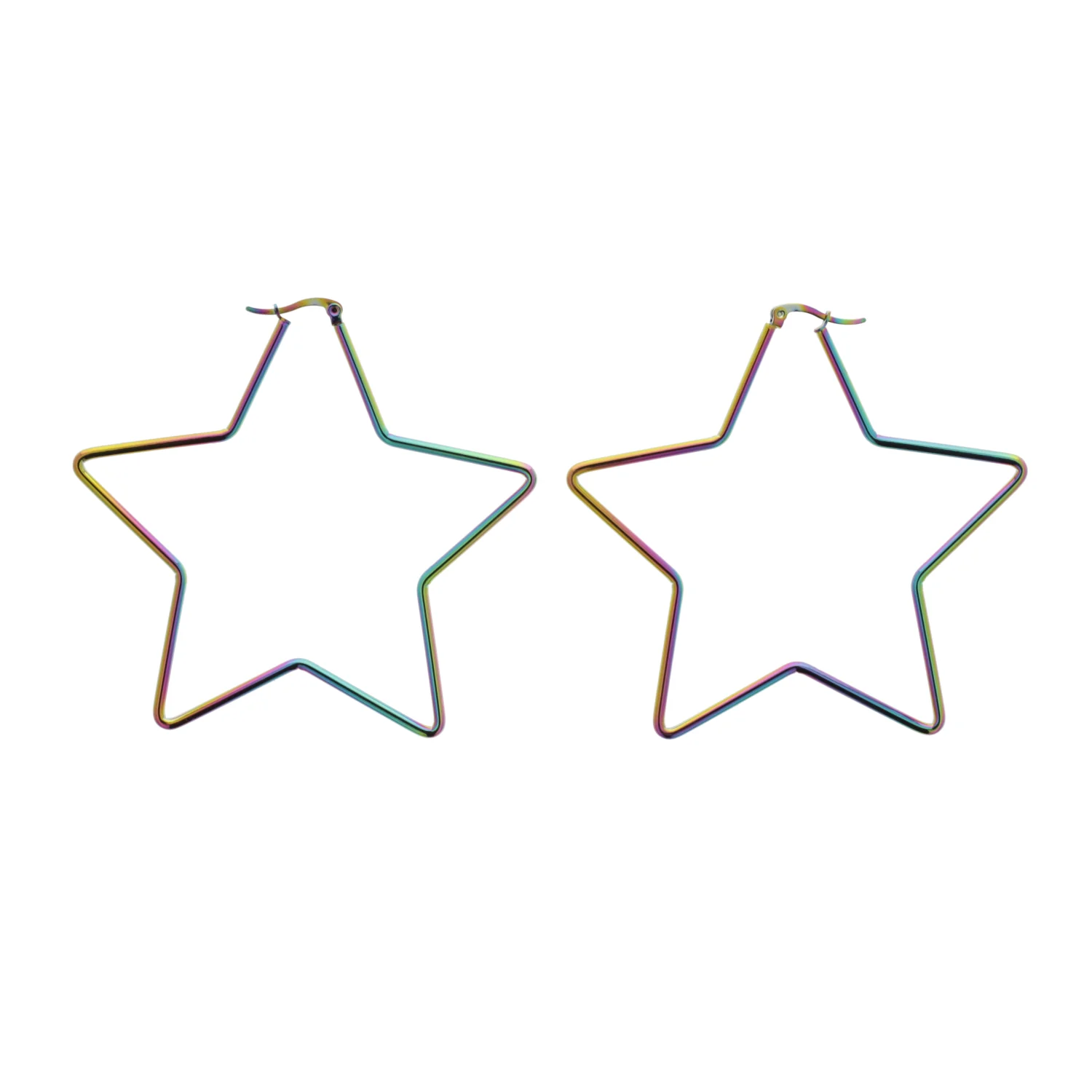 Ultra Mega Super Star Hoop Earrings (Rainbow) - Image 3