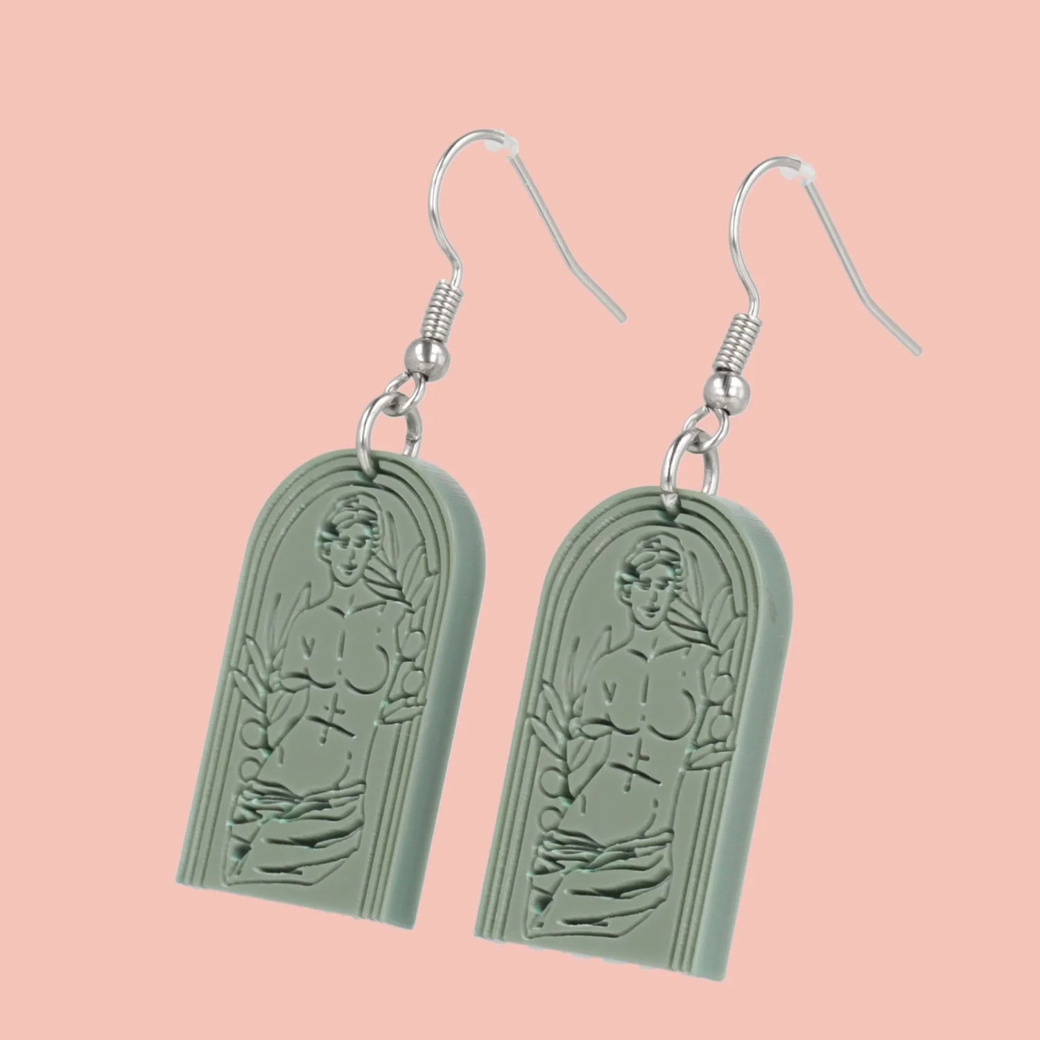 Venus De Milo Earrings - Sage Green - Image 4