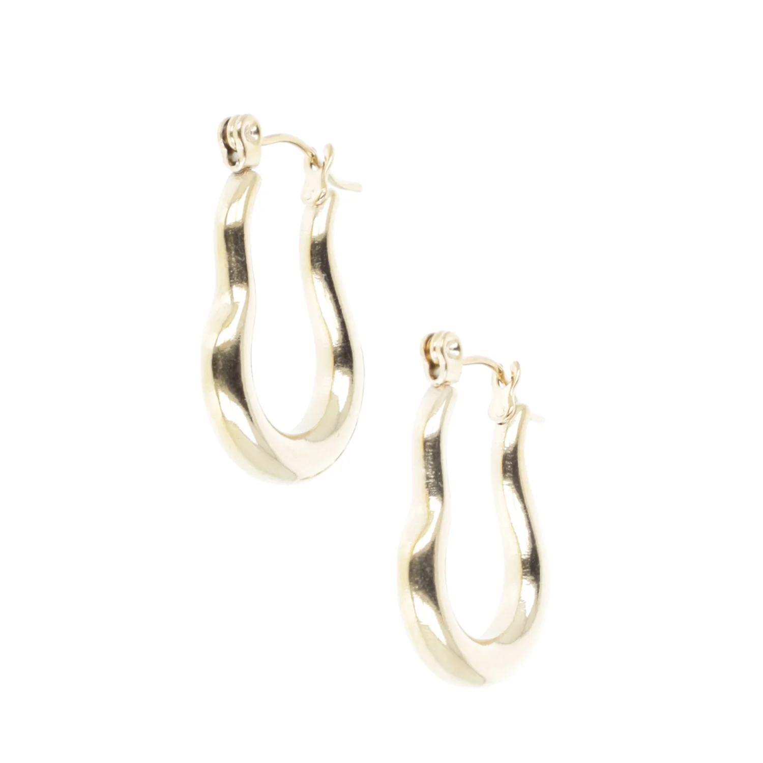 Wavy Baby Hoop Earrings (Gold Plated) - Image 3