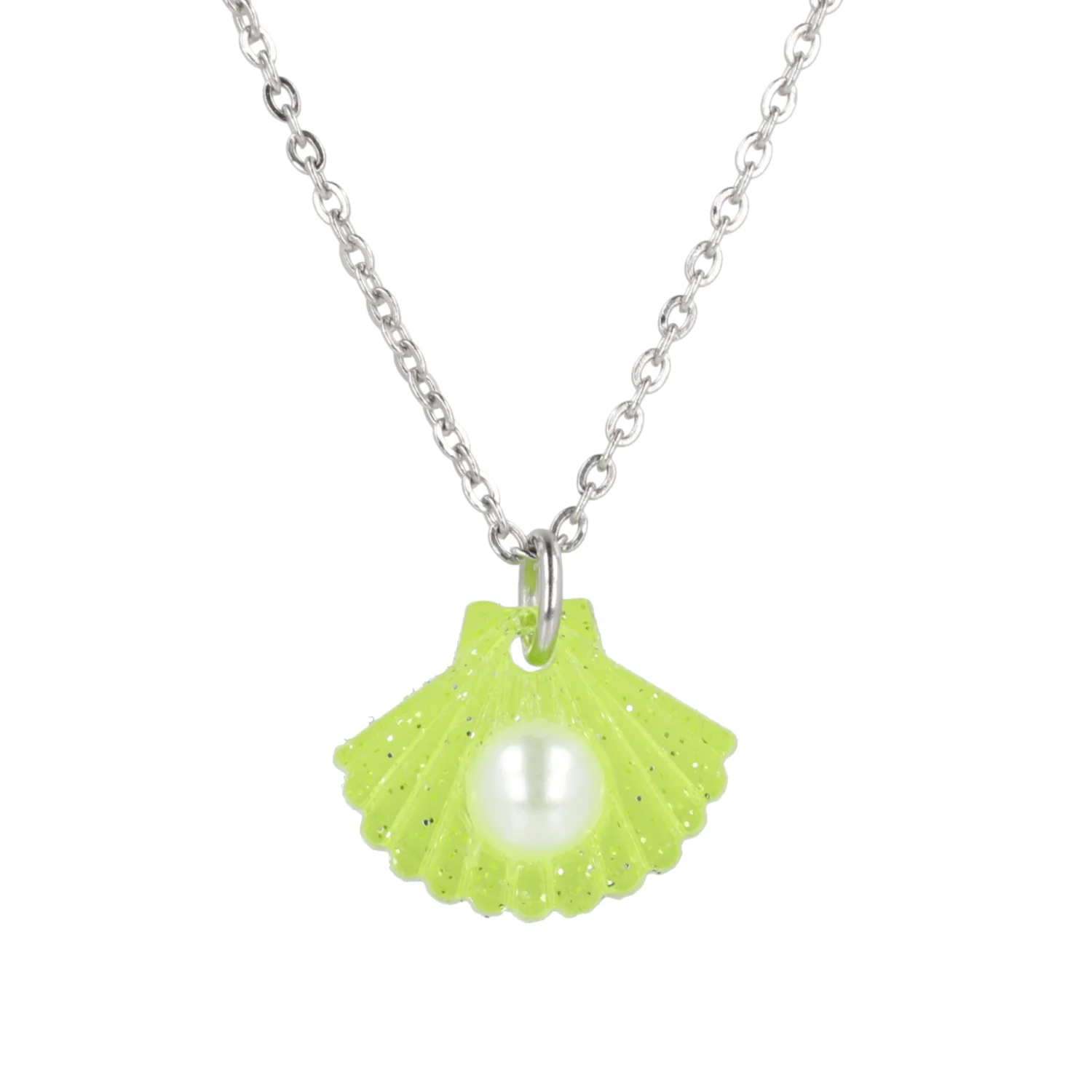 What The Shelly Necklace - Lime Green - Image 9