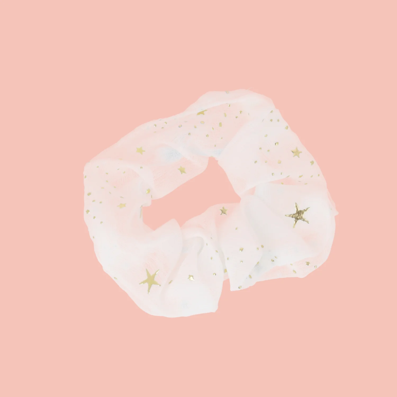 White Star Print Scrunchie