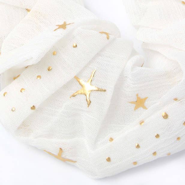 White Star Print Scrunchie - Image 2
