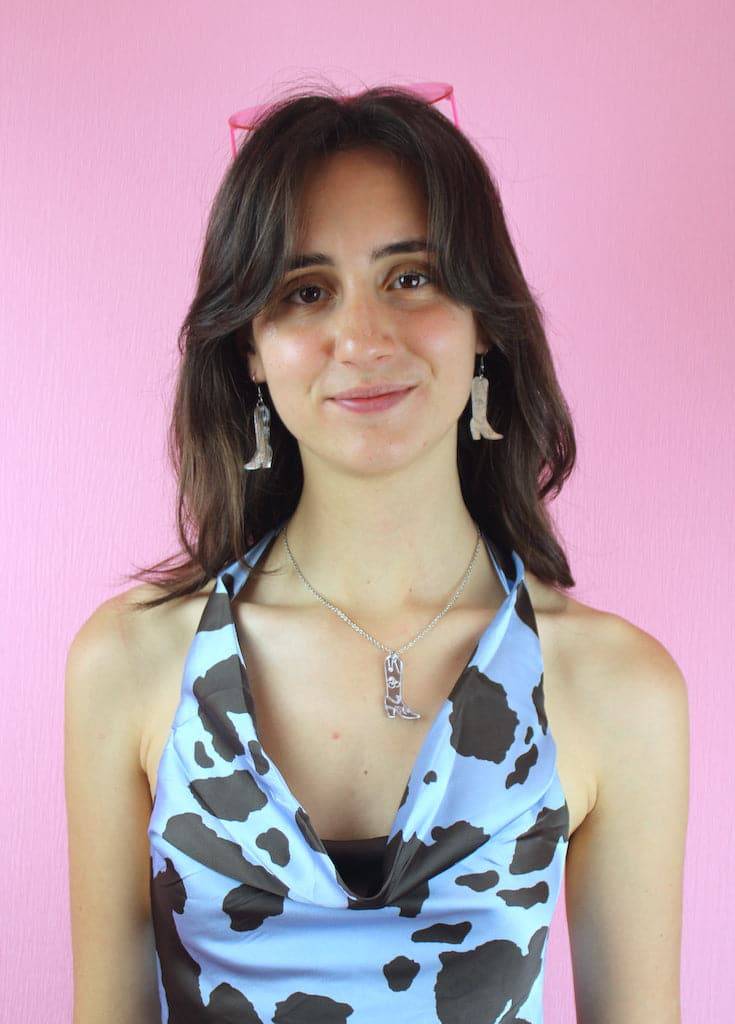 Working 9-5 Silver Cowgirl Boot Necklace - Image 5