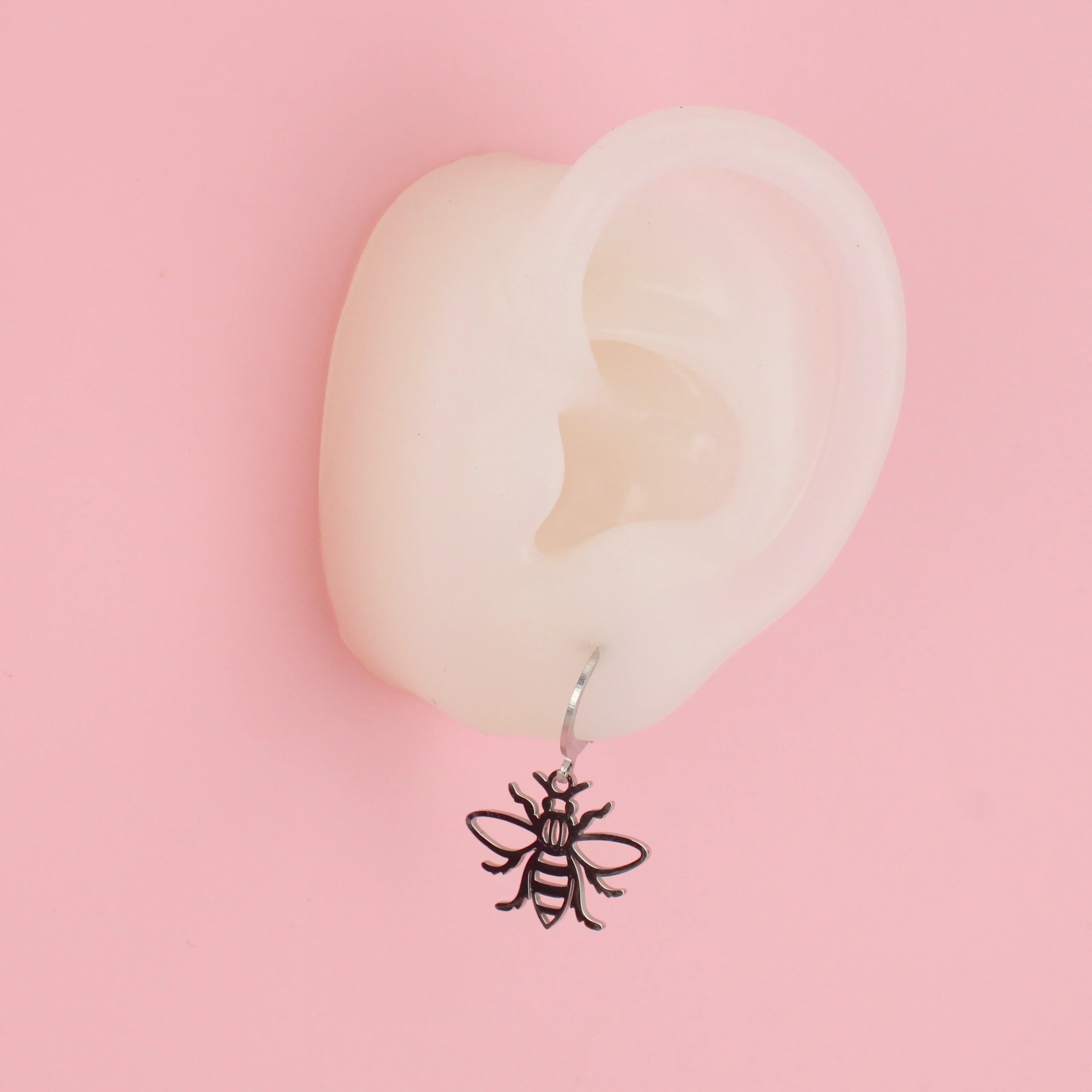 Working Bee Hoop Earrings - Image 4