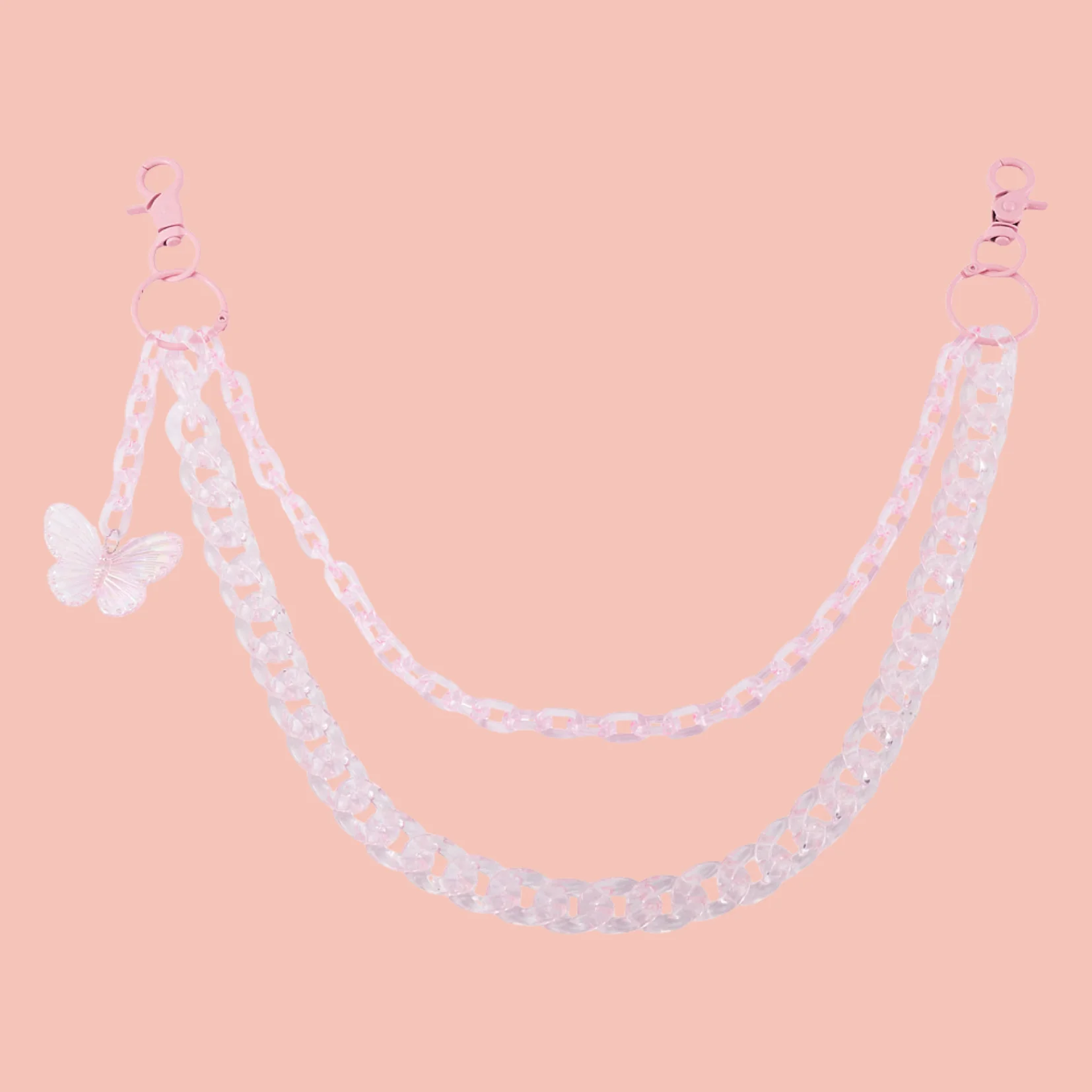 Y2K Pink Butterfly Hip Chain