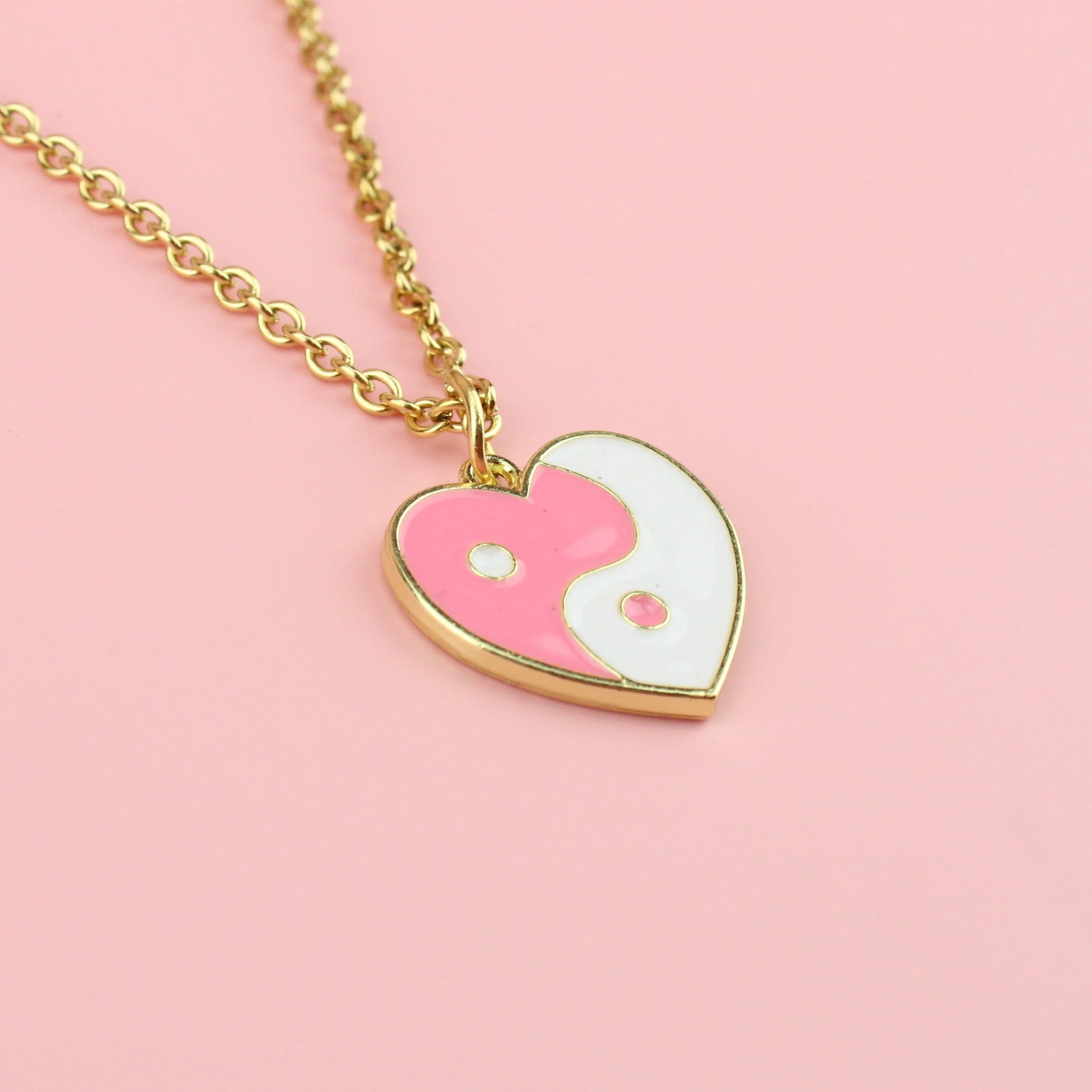 Yin Yang Pink Heart Necklace - Image 3
