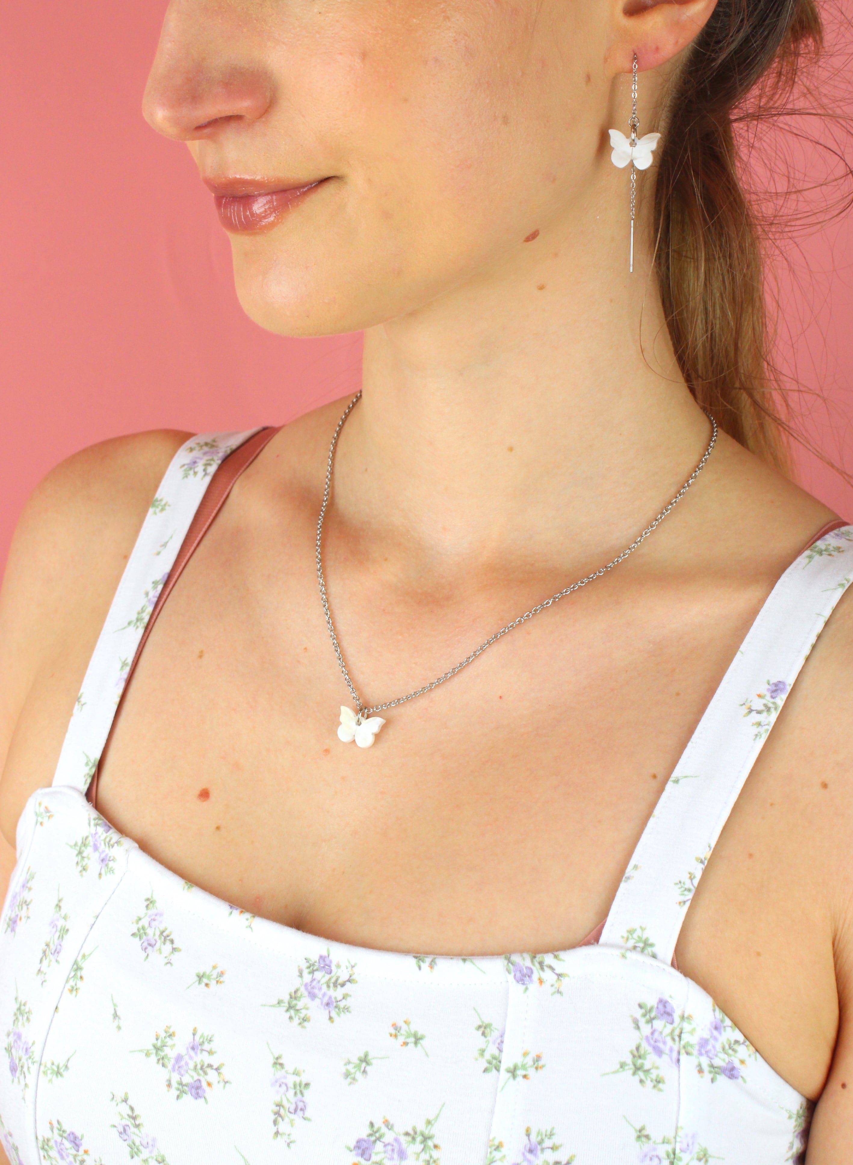 You're My Butterfly, Sugar Baby Necklace (White Marble) - Image 3